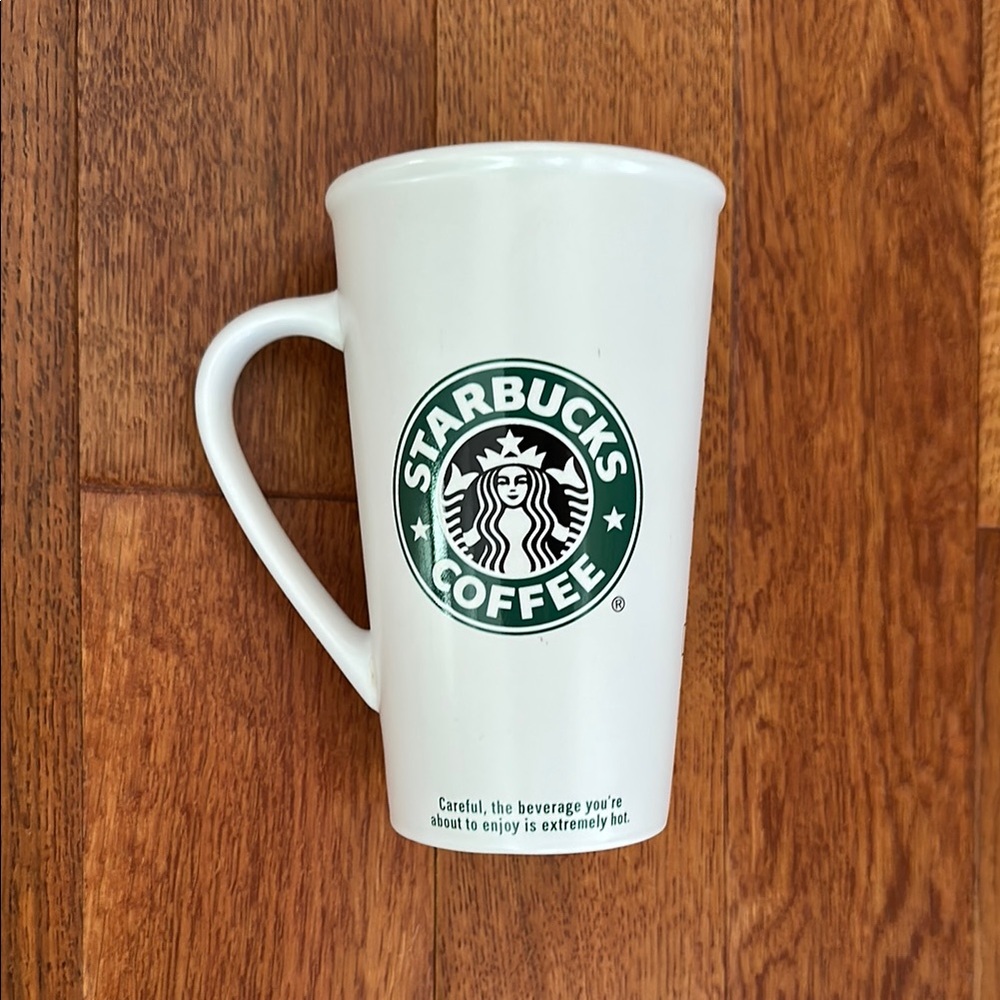 Starbucks Tall White Mug with Green Logo